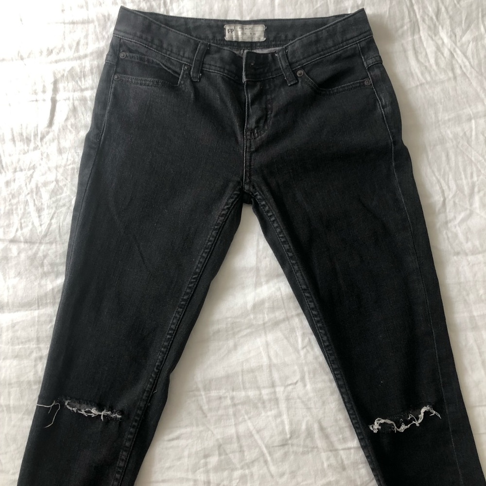 Free People Black Denim Jeans